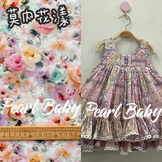 THAI❤︎ 珍珠貝比 PEARL BABY 260520珍珠貝比手工預購SleevelessSuperFluffyDress【重工】莫內花漾 (S)