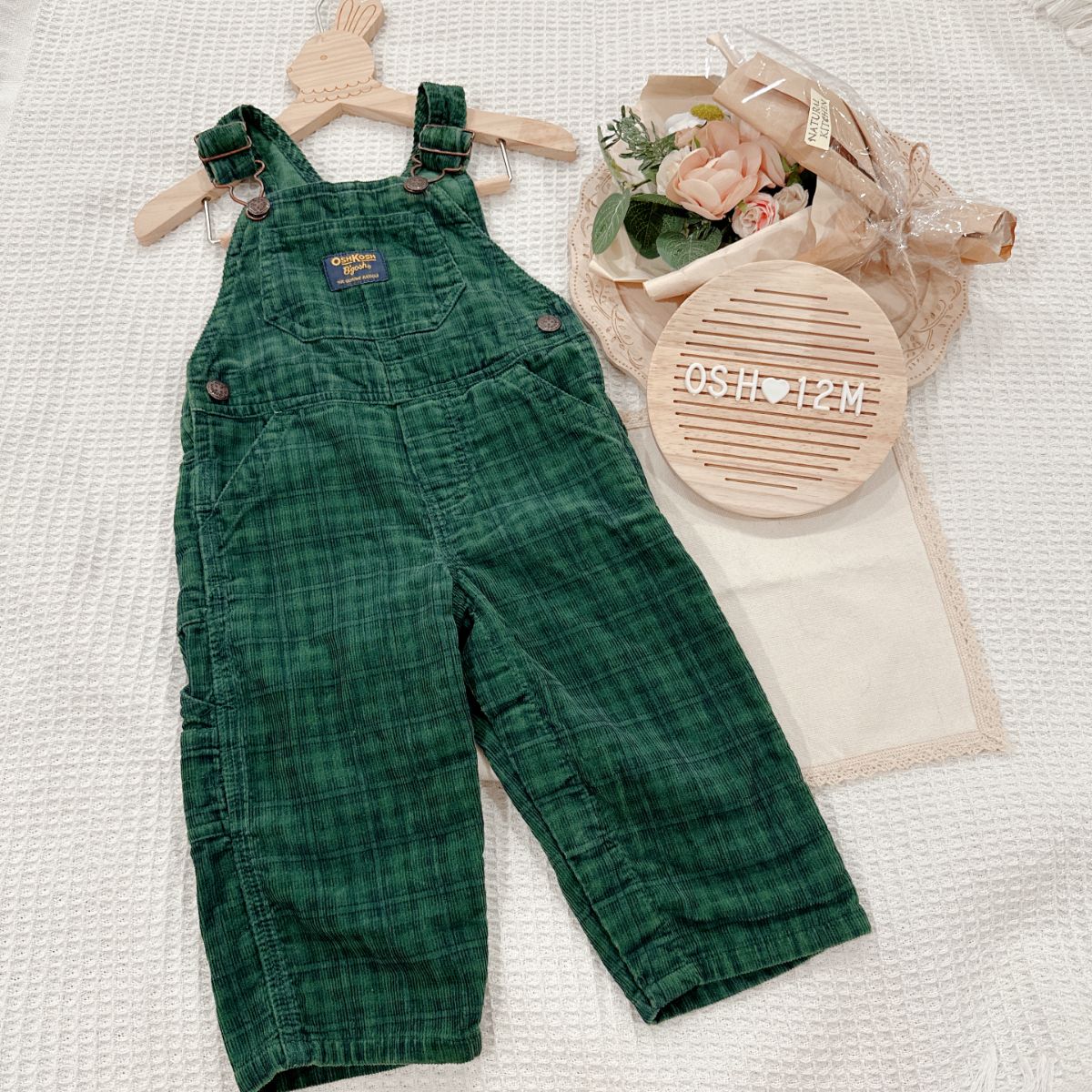 OshKosh & carter’s 吊帶褲 12m