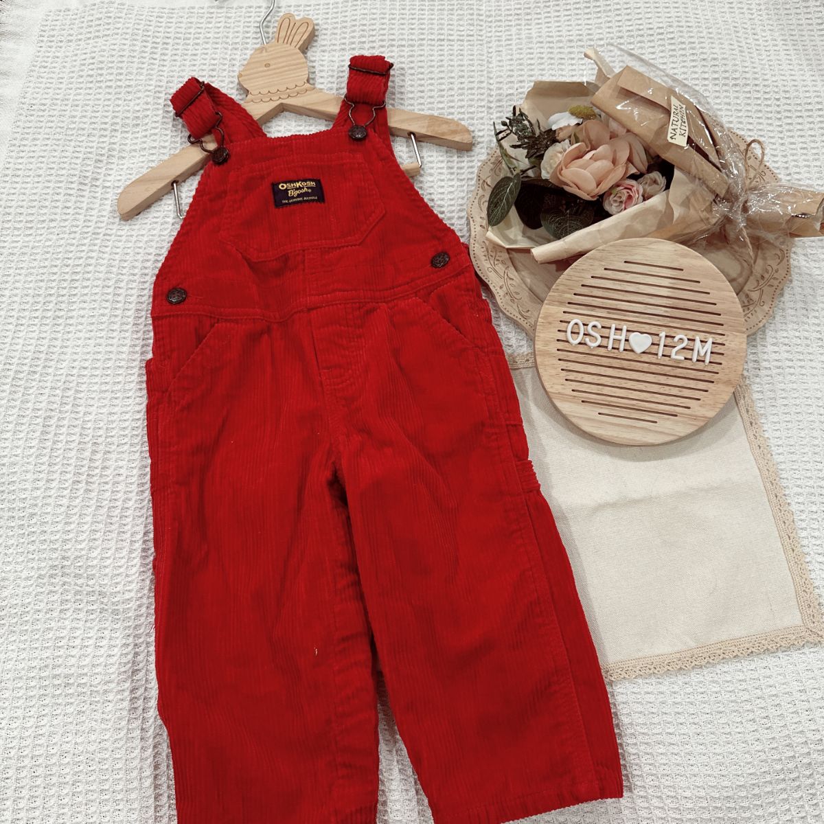 OshKosh & carter’s 吊帶褲 12m