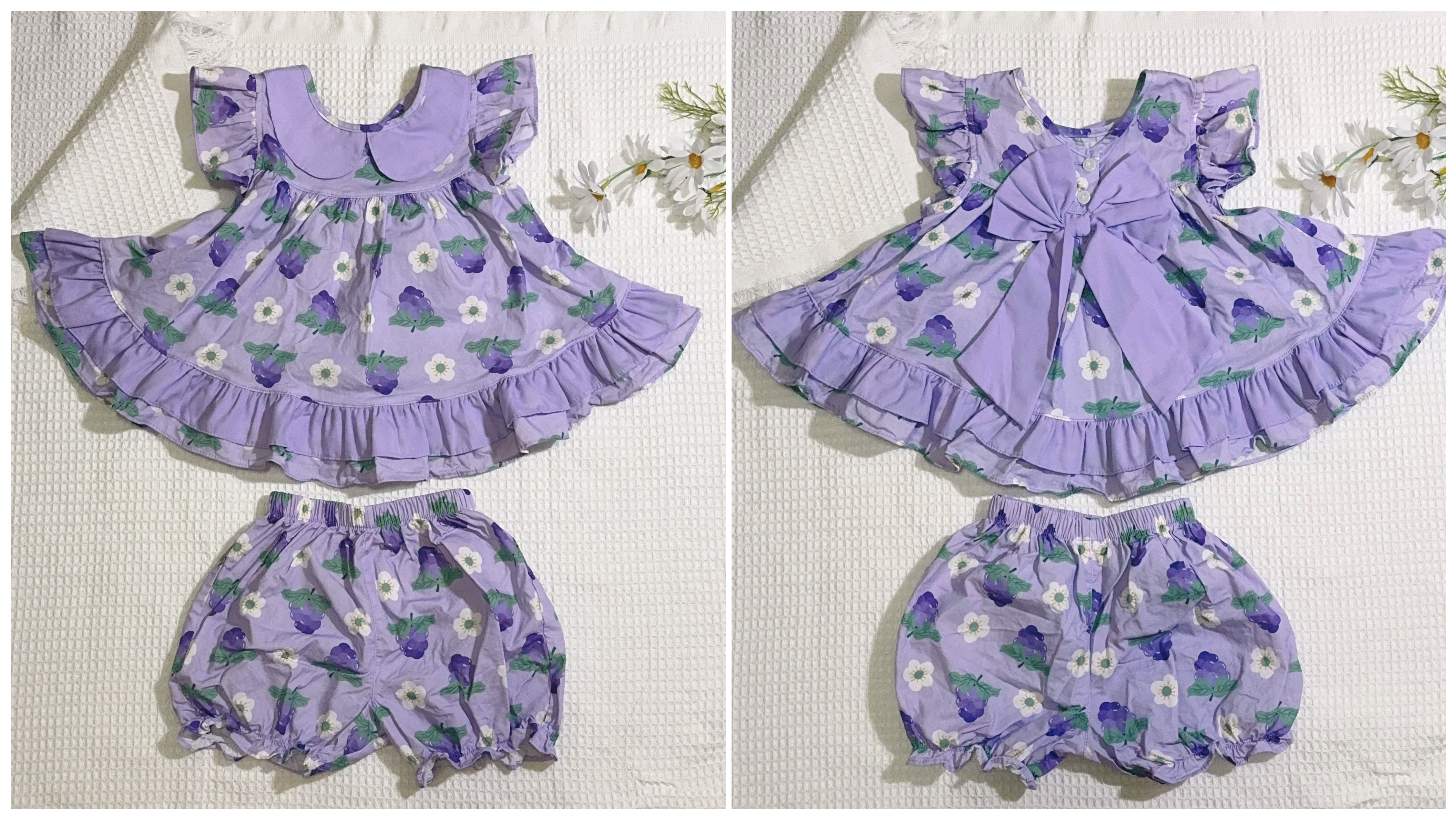 珍珠貝比 PEARL BABY 250810泰國PBJ手工套裝set葡萄【J282】紫領 24m