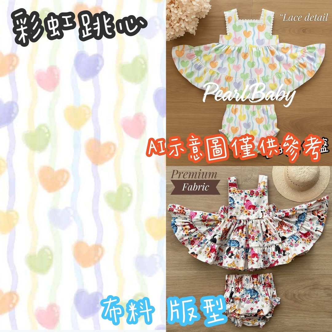 珍珠貝比 PEARL BABY 250802泰國預購轉轉【Squarecollarset】彩虹跳心 XL