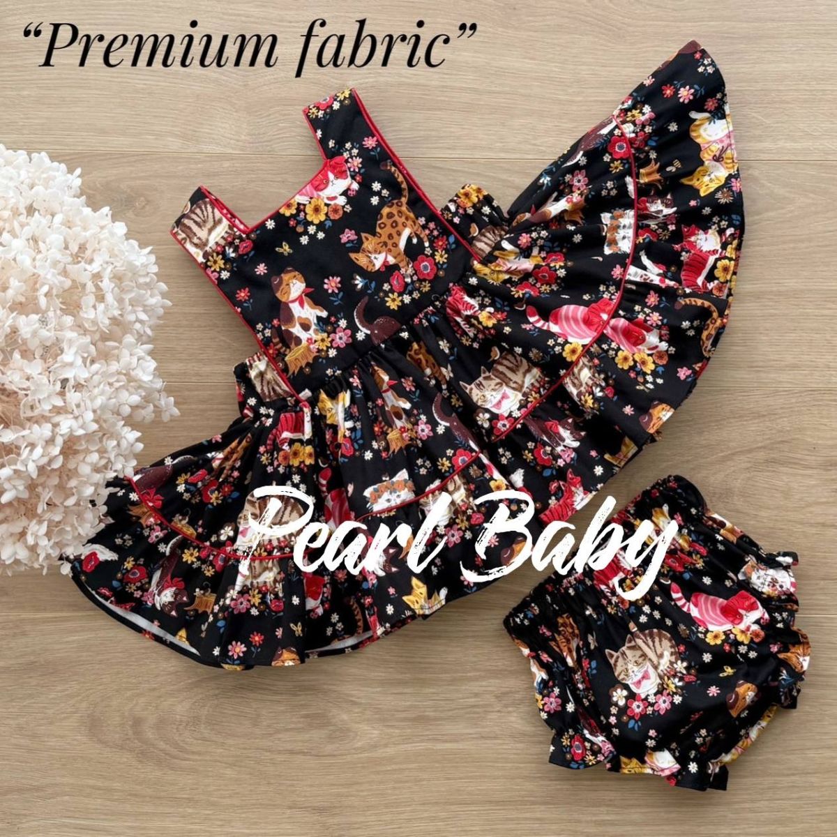 珍珠貝比 PEARL BABY 日本布料預購系列夜來香貓 套裝L